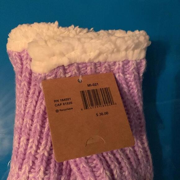 Just Cozy knit hat and mittens purple one size fits all - Picture 6 of 10